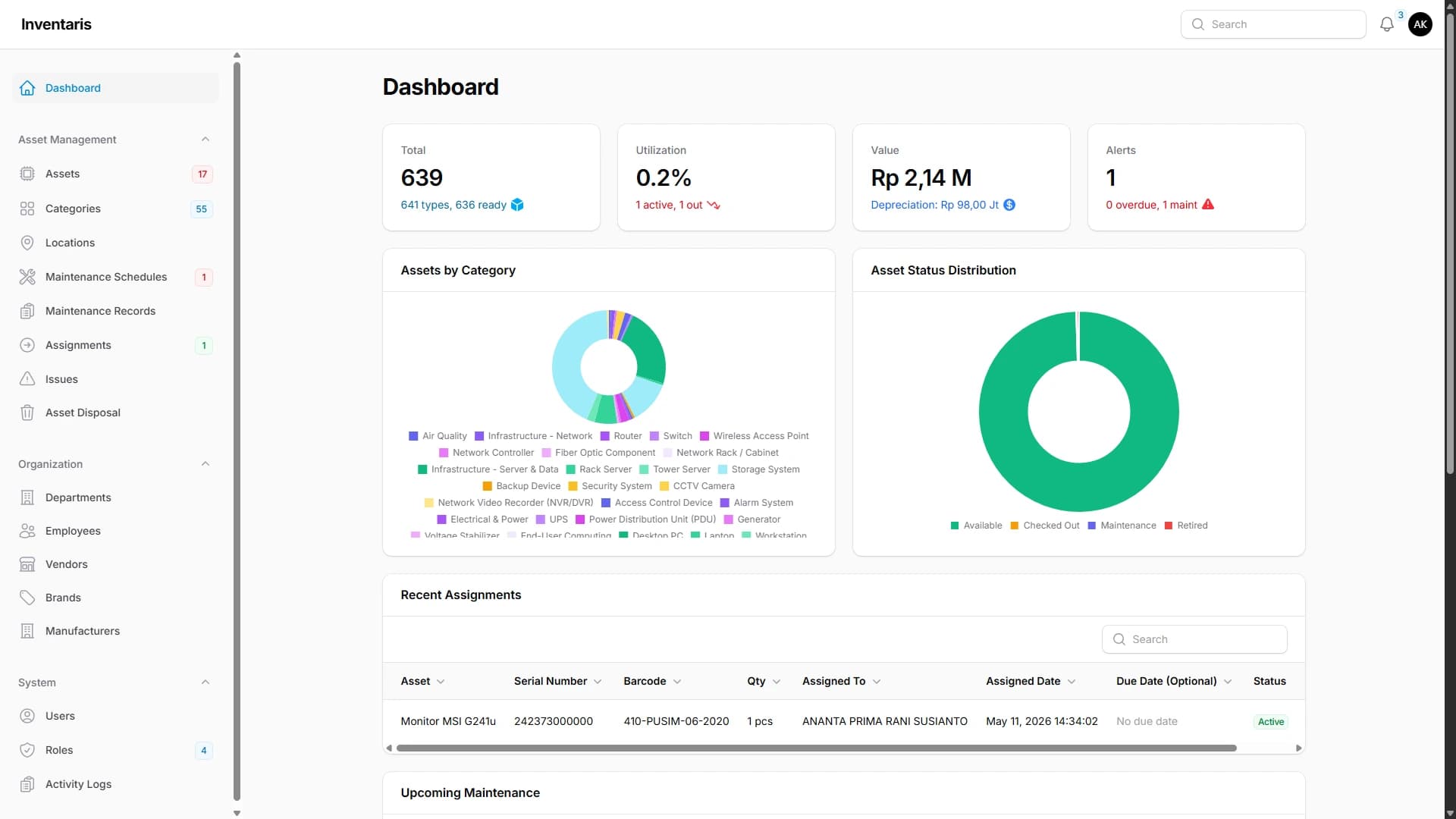 Inventaris screenshot